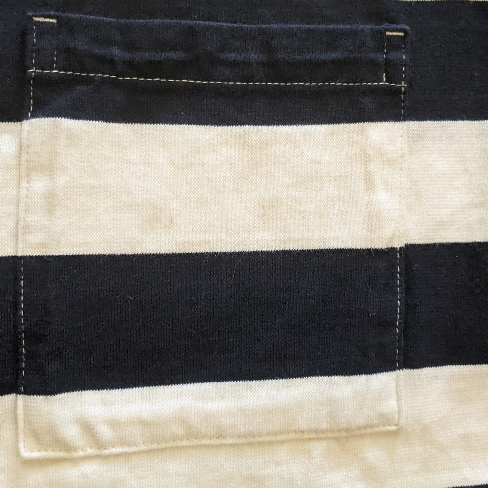 Everlane - The Organic Cotton Weekend Tee Dress | Large | Navy & Canvas Stripe - Picture 11 of 16